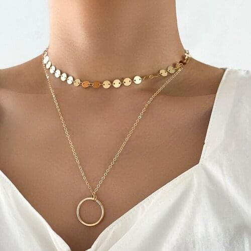 Aprilwell Gothic Choker Necklace For Women Aesthetic Gold Chain Pendant Long Collier Layered Jewelry Sets Accessories Gift EGirl