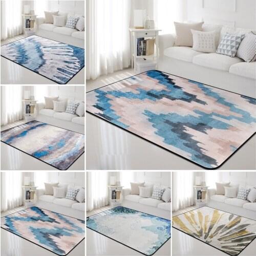 Nordic Abstract Art Carpets for Living Room Polyester Anti-slip Bedroom Sofa Computer Chair Rug Home Decor Coffee Desk Carpet