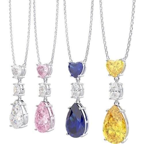 Water drop pendant Sale Brand 925 Sterling Silver Ladies Beach Necklace Slide Pendant Mobile Stone Ladies Autumn Winter Jewelry