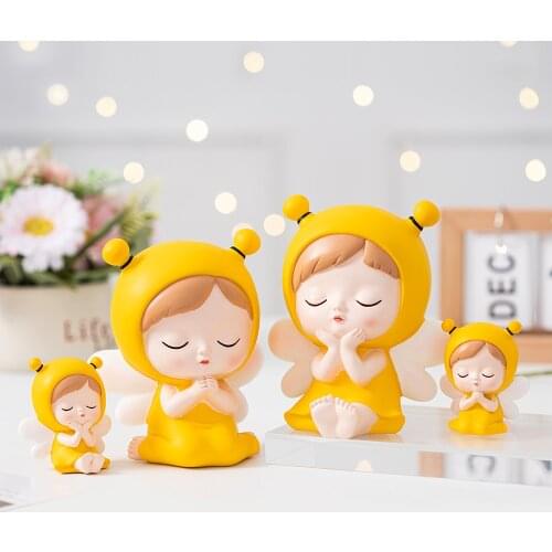 Cute Girl Fairy Figurine Piggy Bank Money Box Kawaii Room Decor Modern Home Decoration Accessories Bookshelf Ornaments Gifts