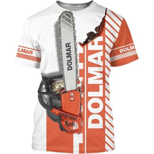Fashion summer casual T-shirt exquisite chainsaw 3D printing T-shirt men and women street casual sports top