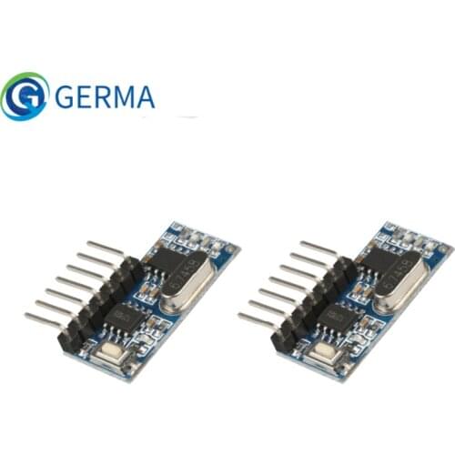 GREMA 2PCS 433mhz RF Receiver Learning Code Decoder Module 433 mhz Wireless 4 CH output For Remote Controls 1527 2262 encoding