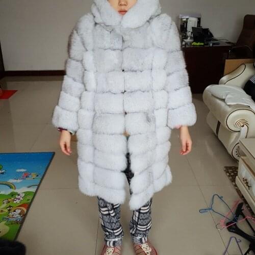 New brand natural fox fur coat 90 cm suitable for female fox coat removable hood