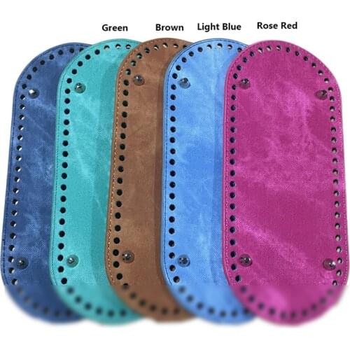 NEW 25x12cm Bag Bottom Denim Oval Leather Bottoms with Holes Bag Accessories DIY Part for Handbag Crossbody Messenger Bags