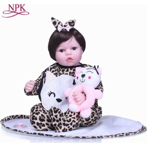 NPK New 55cm silicone reborn dolls lifelike newborn babies toys soft touch bebe toys bonecas reborn de silicona children plamate