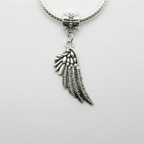 Wholesale lots 25pcs fit Pandora charms bracelet DIY pendant beads dangle Wing charm pendants for jewelry making