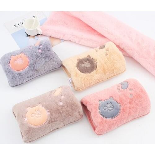Rechargeable Hot Water Bottle, Cartoon Explosion-proof Dual-insertion Hand Warmer To Warm Waist and Feet Warm Water Bag Warmer