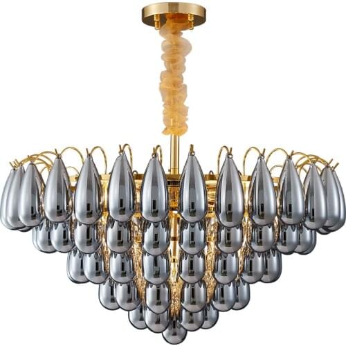 Postmodern glass drop chandelier personality light luxury Nordic creative living room bedroom study dining room lamp
