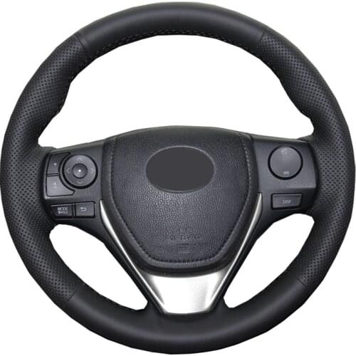 Hand Sewing Car Steering Wheel Cover Wrap Leather Suede For Toyota RAV4 Corolla Auris 2012-2019 Isis Corolla iM Scion iM 15-2016