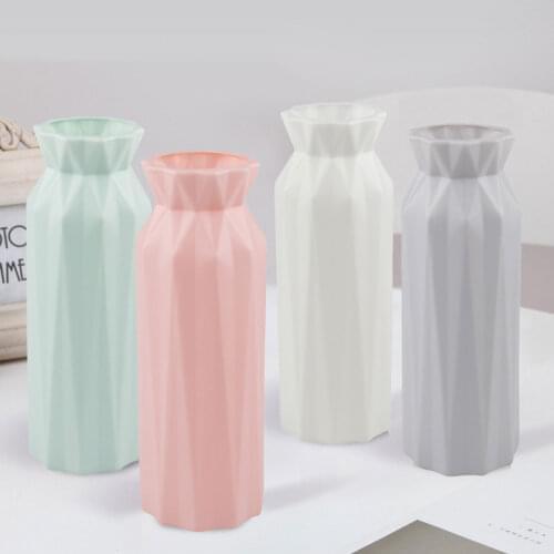 Nordic Plastic Imitation Glaze Vase Anti-Ceramic Face Vase Modern Minimalist Abstract Flower Arrangement Home Decoration Florero