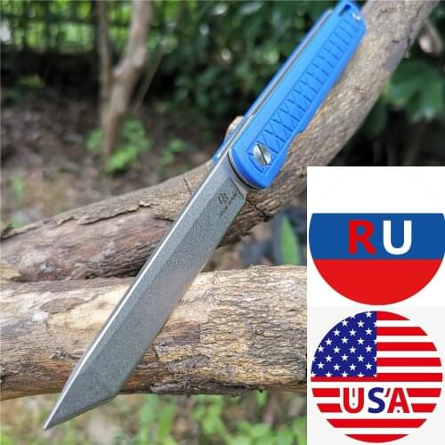 Petrified Fish Folding Knife G10 Handle Ball Bearing Pocket KnivesD2 Blade Good Hunting Camping Survival Outdoor Everyday Carry
