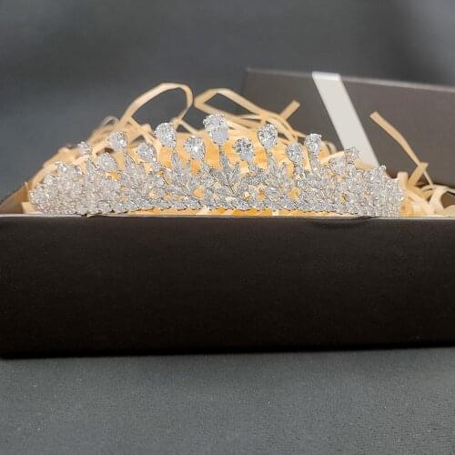 Full 5A Zirconia Tiara,Crystal Bride Tiaras for Bride,Prom,Party Head Accessories FK70801