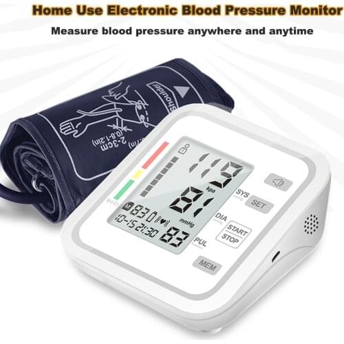 Upper Arm Style Tonometer Blood Pressure Monitor with LCD Display Digital Intelligent Blood Pressure Meter Measurement Tool