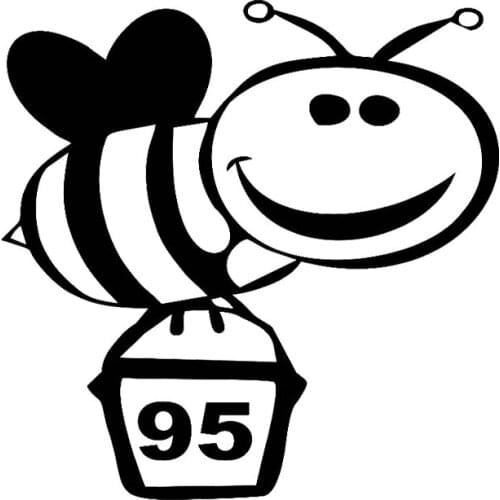 Creativity Funny Porter Bee Car Sticker Pvc Fashion Cartoon Animal Decoration Waterproof Sunscreen Decal Customizable Colors