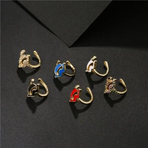 1PCS Gold Color Unique Design Cute Lips Earring Clip For Women Girl Fashion Oil CZ Pave Setting Female Wedding Earring Gift