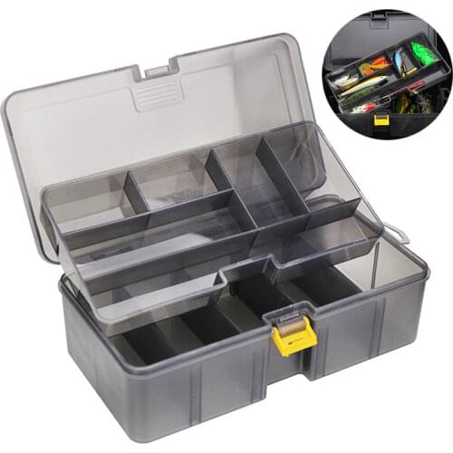 1PC Doublex Sided Fishing Tackle Box 11 Compartments Bait Lure Hook Storage Box Fishing Tool Accessories ABS Storage Case