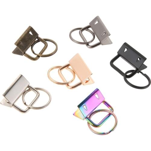 10Pcs Key Chain Fob Hardware Diy Webbing Ribbon Tail Clips With Key Ring For Belts Suitcases Bags Luggage Strap Parts
