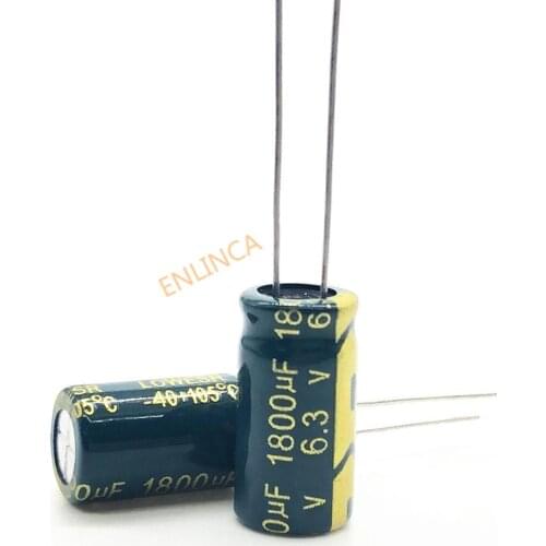 10pcs/lot 6.3v 1800uf high-frequency low-impedance high frequency low impedance aluminum electrolytic capacitor 1800uf 6.3v 20