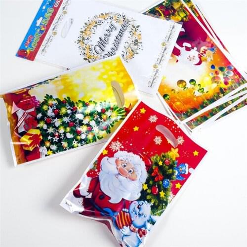 10pcs Christmas Gift Bag Christmas Decorations for Home Ornaments Xmas Noel 2020 Navidad Decor Garland 2021 New Year Party Gifts