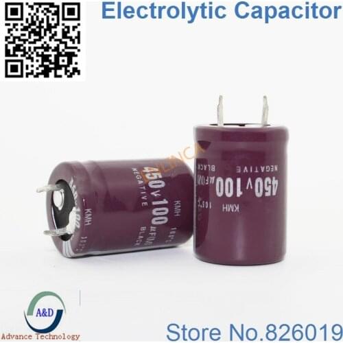 2pcs/lot 450V 100UF Radial DIP Aluminum Electrolytic Capacitors size 22*30 100UF 450V Tolerance 20