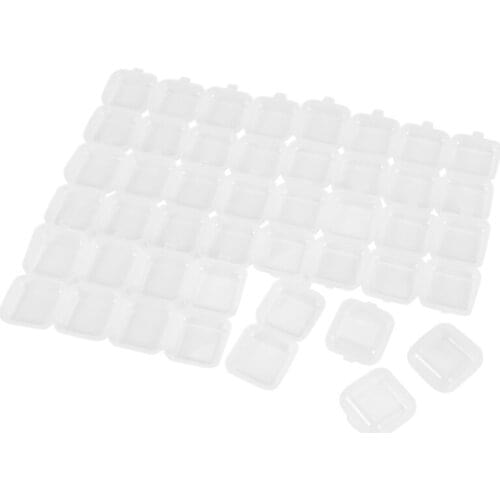 24Pcs Small Clear Plastic Beads Storage Containers Box with Hinged Lid for Storage of Small Items Crafts Hardware