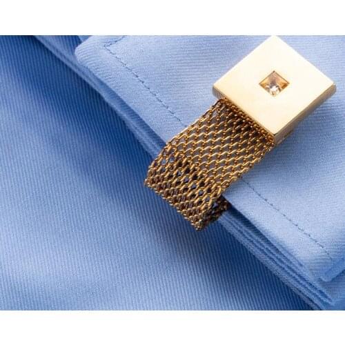 5pairs/lot Chain Cufflinks Copper Made Gold Business Wedding Party Formal Shirt Dress Cuff Links Button Mans Jewelry Accessory