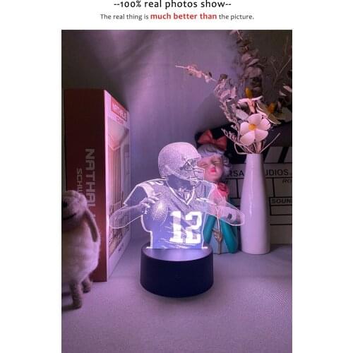 Acrylic 3D Picture Lamp LED Nightlight Thomas Edward Patrick Brady Jr Alarm Clock Base Night Light for Fans