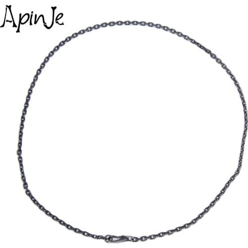 Apinje 925 Sterling Silver Punk Hip Hop Men And Women Chain Fashion Trend Too Corner Chain