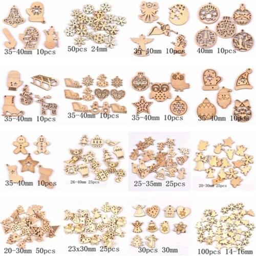 30pcs wholesale high quality gloves die cutting Angle wooden Christmas decorations Wood chip Wedding decoration 47mm*35mm1220