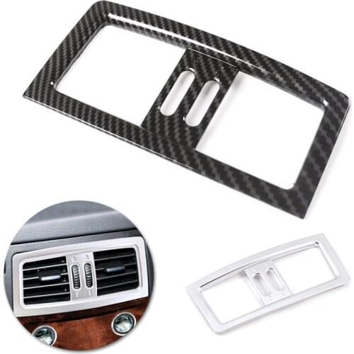 For BMW 5 Series E60 E61 2004 2005 2006 2007 - 2010 ABS Chrome Car Accessories Rear Center Console Air Vent Outlet Frame Cover