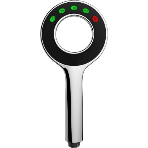 Diplon BQ5001SBathroom Shower hand shower in chrome 5 Temperature Light Indicators with 150cm Shower Hose