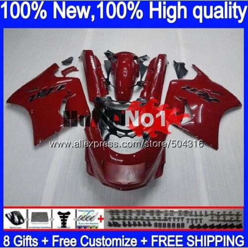 ZX-11R For KAWASAKI ZZR 1100 ZZR-1100 ZX11R 90 91 92 93 54MC.14 ZX-11 ZZR1100 ZX11 R ZX 11R 1990 1991 1992 Dark red Fairing