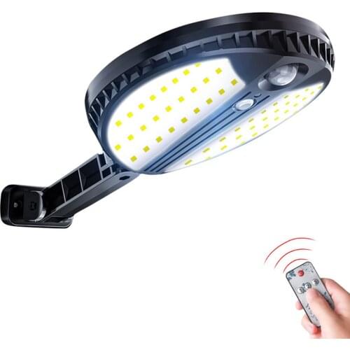 70 leds Solar Lights IP65 Waterproof Three Modes PIR Motion Sensor Remote Control Flood Lighting for Garage Patio Garden Yard