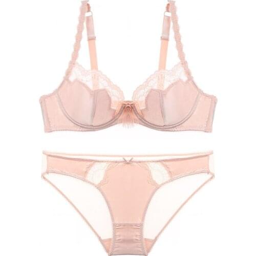 French sexy lace hollow comfortable underwear panty with steel ring small beard accessories bra set big breasts lingerie briefs