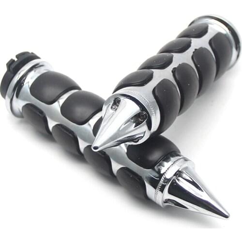 Chrome 1" 25mm Rubber Hand Grip For Harley Davidson FXDWG Dyna Wide Glide