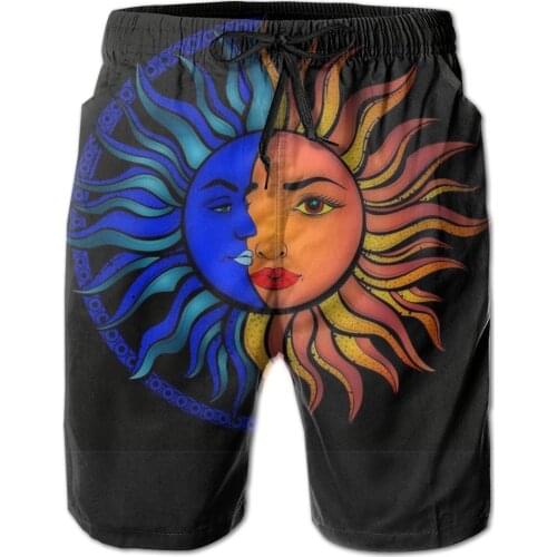 Summer Indian Mandala Board Shorts Men Quick Dry Swimming Trunks Swimwear Male Sun And Moon Vacation Surf Beach Short Pants