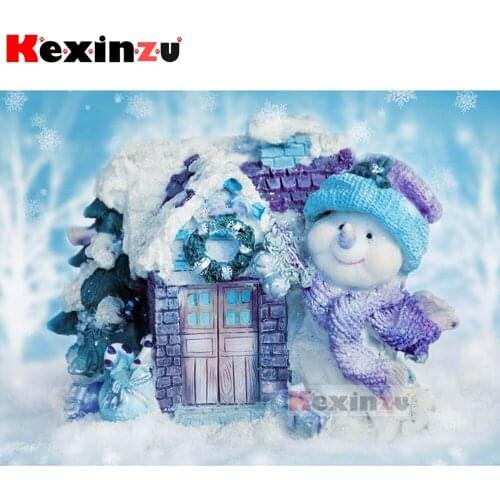 Full Square/Round 5d Diamond Painting-Snowman house-3d Embroidery kit Cross Stitch Mosaic Full Picture Rhinestone Decor Y6430