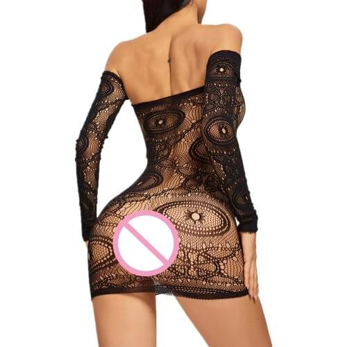 Babydoll Women Sexy Costumes Lingerie Bodysuit Fishnet Crotchless Nightwear Catsuit Erotic Underwear Bodystocking Sleepwear