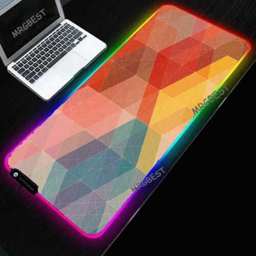 MRGBEST Personality Computer Gaming Mouse Mats Stitched Edges Large RGB Mouse Pad Sparkling Light Cushion for Tablet PC Laptop