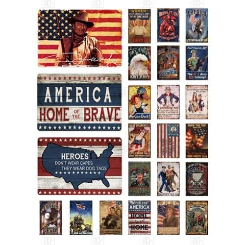 Usa Metal Sign Poster Plaque Metal Vintage American Style Wall Decor for Man Cave Bar Pub Club Tin Sign Decorative Plate