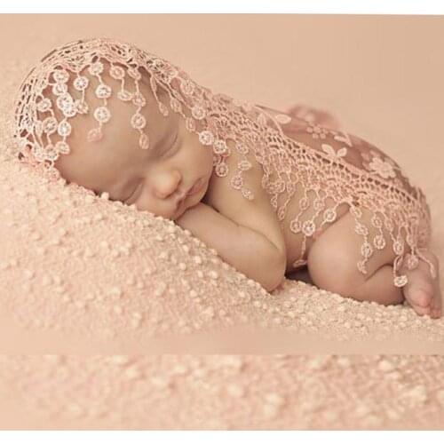 Fashion Newborn Infant Maternity Props Baby Girls Boys Photo Props Photography Solid Colors Lace Quilt With Headband Set#p4