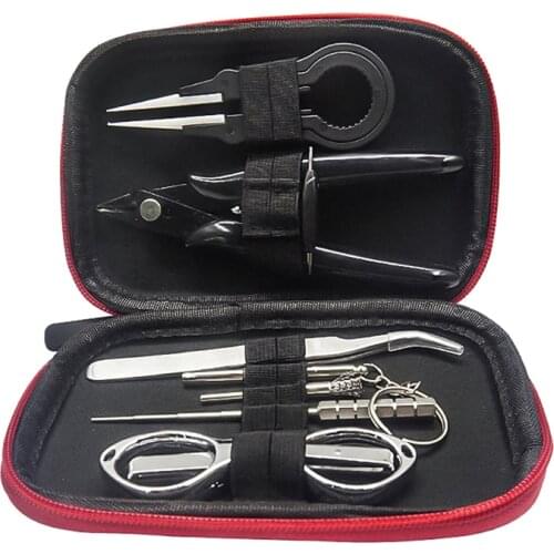 Cigarette Tool Kit DIY Cleaner Heaters Coil Jig Atomizer Accessories Pliers Wire For RDA RDTA RTA E DIY Tool Kit Bag