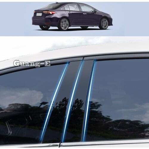 For Toyota ALLION 2020 2021-2022 Car PC Material Pillar Post Cover Door Trim Window Piano Black Molding Sticker Plate