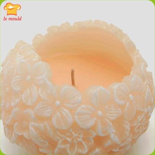 New Flower Candle Silicone Mold Flower Ball Candle Tool Food Grade Soft Silicone Mould