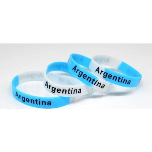 NEW 10x Argentina National Team Football Soccer Basketball Silicone Bracelet Bangle Wristband Sport Jewelry Party Gift