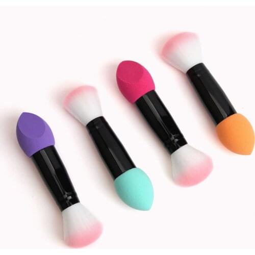 New Arrival Double Headed Cosmetics Puff Loose Powder Concelar Brush Puff Dry and Wet Beauty Egg Makeup Tools