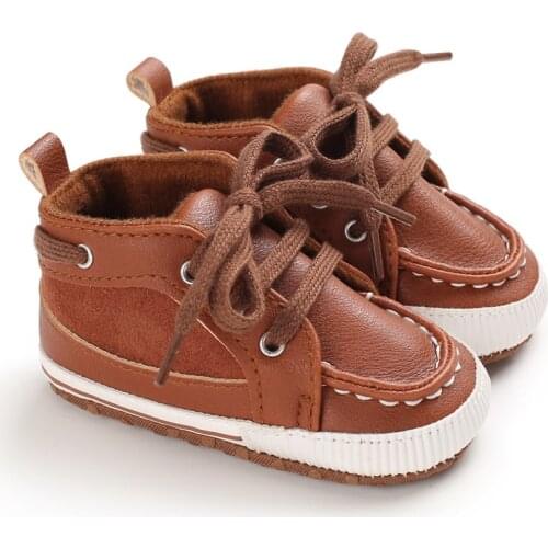 Toddler Newborn Sneakers Leather Soft Crib Shoes Baby Kids Girls Boy Prewalker Shoes 0-18Months