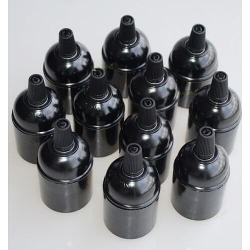 10pcs/lot E27 Bakelite Lamp holder Edison Pendant Lamp Holder light Socket Vintage Industrial black plastic lamp base