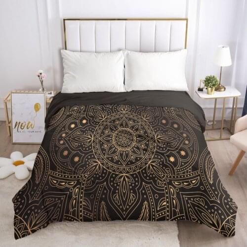 Custom Duvet Cover with Zipper Comforter/Quilt/Blanket Case Queen/King 240x220 230x220 140x210 3D Bedding Black Golden