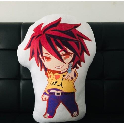 No game no life Printing pillow plush Toy Cushion pillow stuffed doll double sided pillowcase toy Gifts